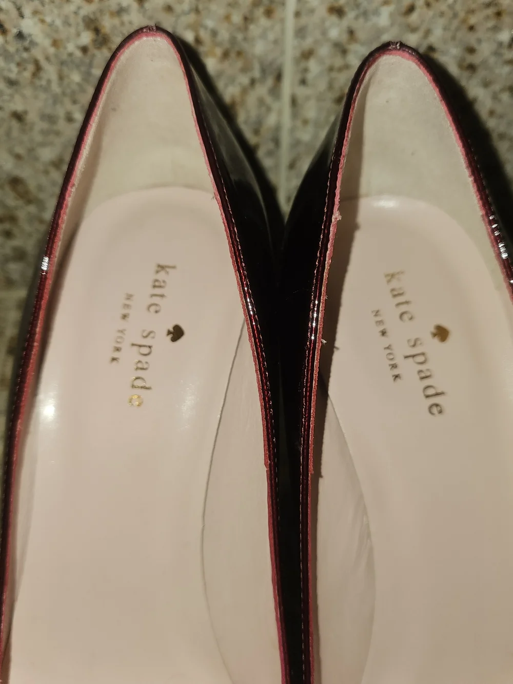 Late Spade Patent Leather Pumps in Deep Burgundy Sz 9
